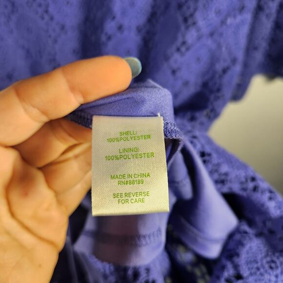 Lilly Pulitzer Topanga Breakers Lace Dress M Iris Blue Wedding‎ Party Cocktail - Picture 5 of 9